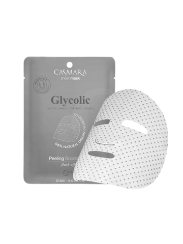 Casmara Glycolic sheet mask with packaging