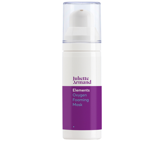Skincare product bottle with purple label