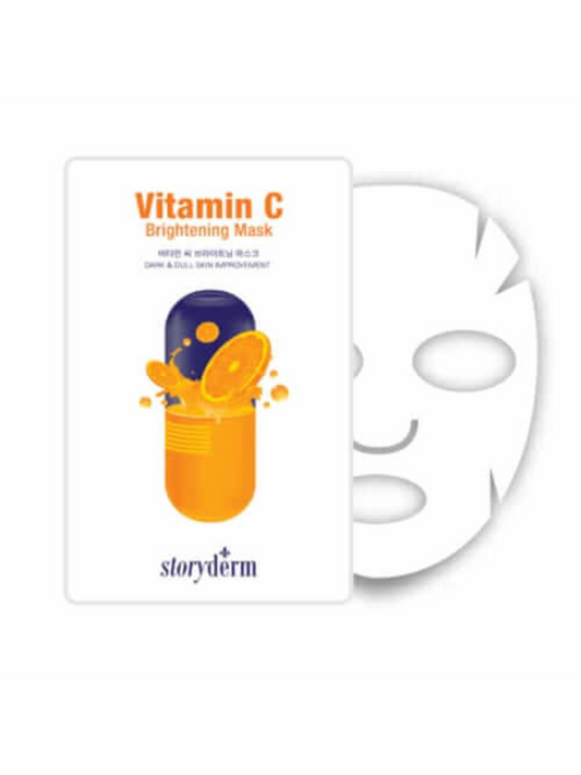 Vitamin C brightening mask with 'storyderm' branding