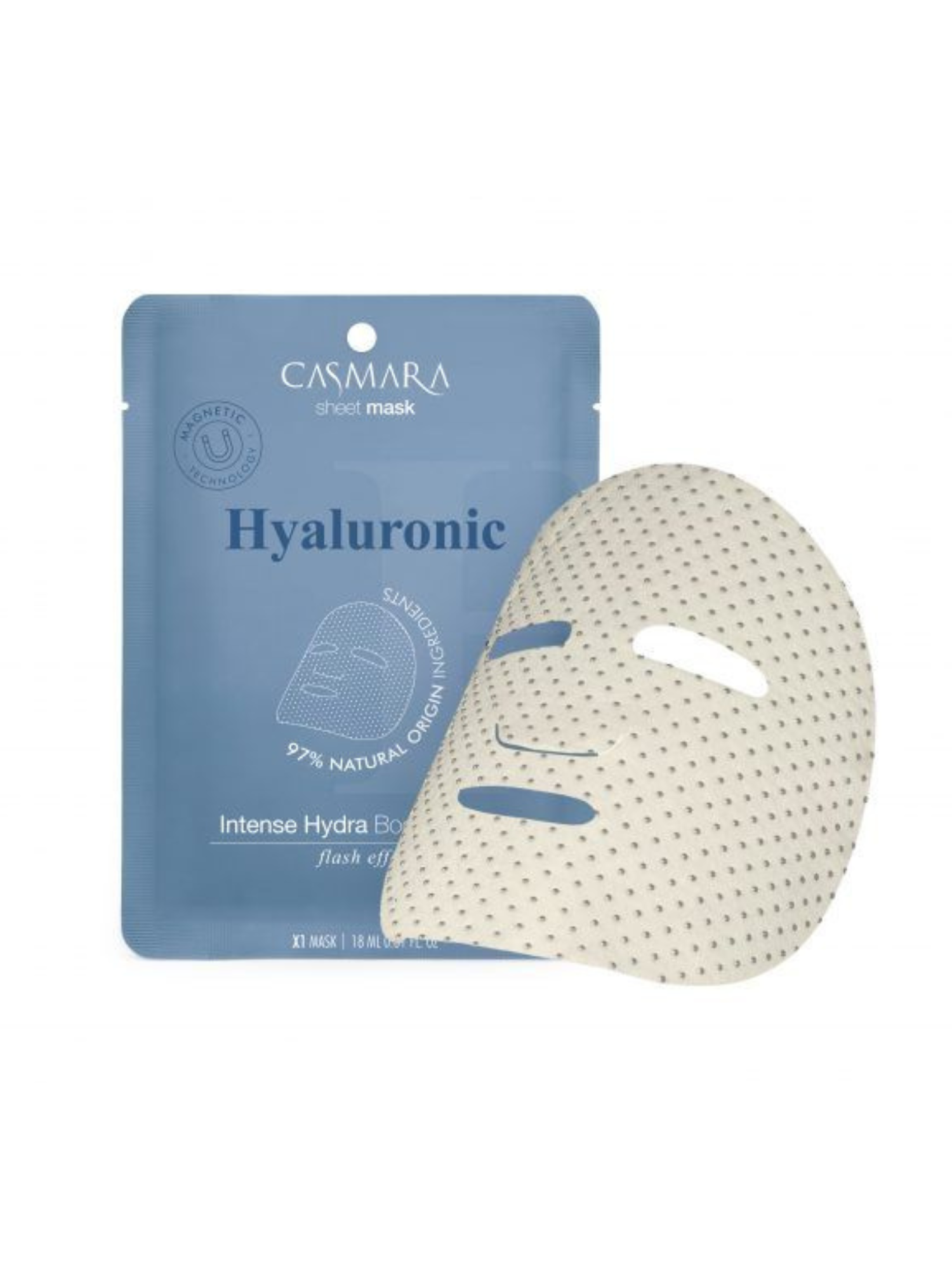 Casmara Hyaluronic sheet mask with packaging