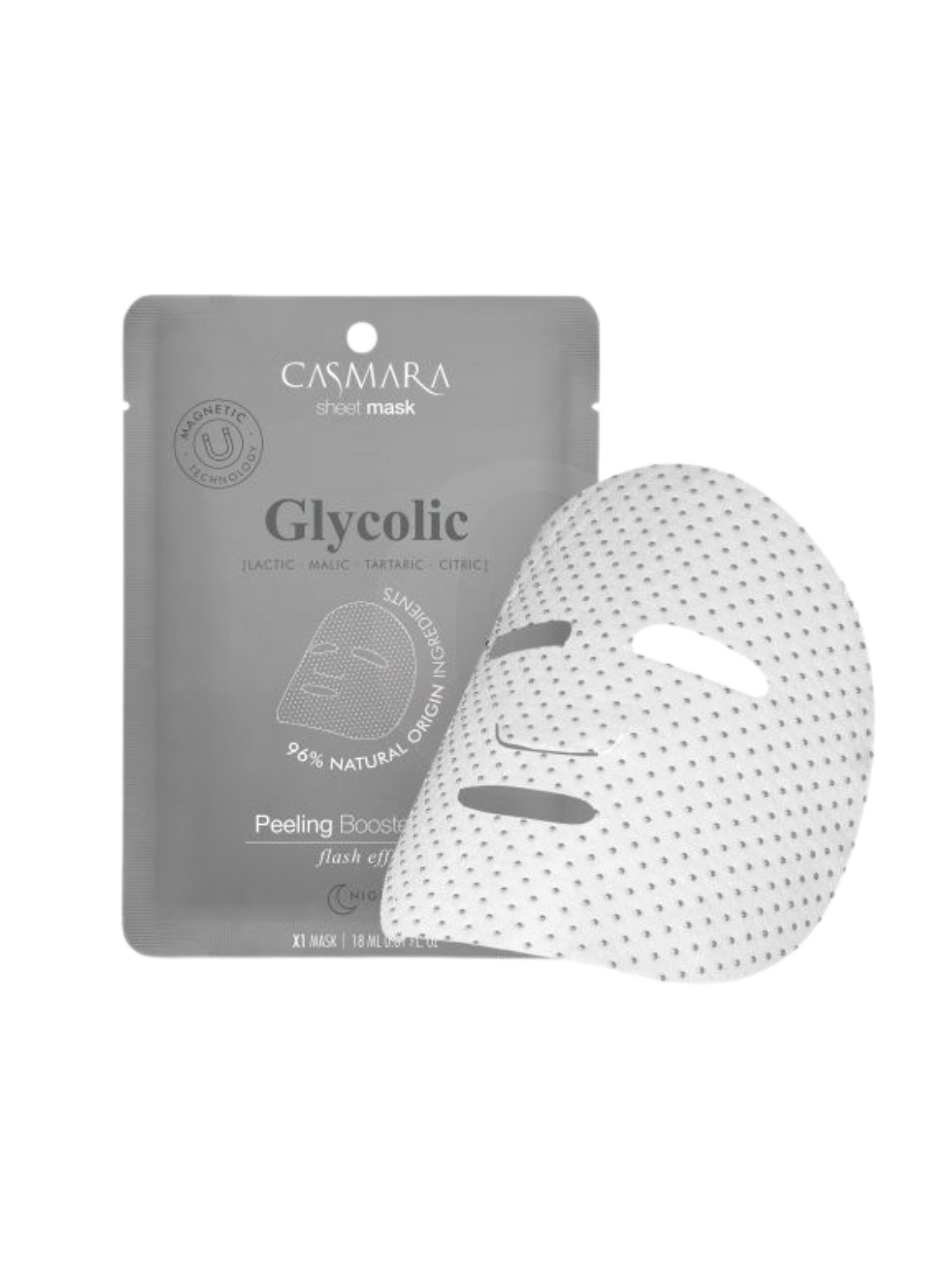 Casmara Glycolic sheet mask with packaging