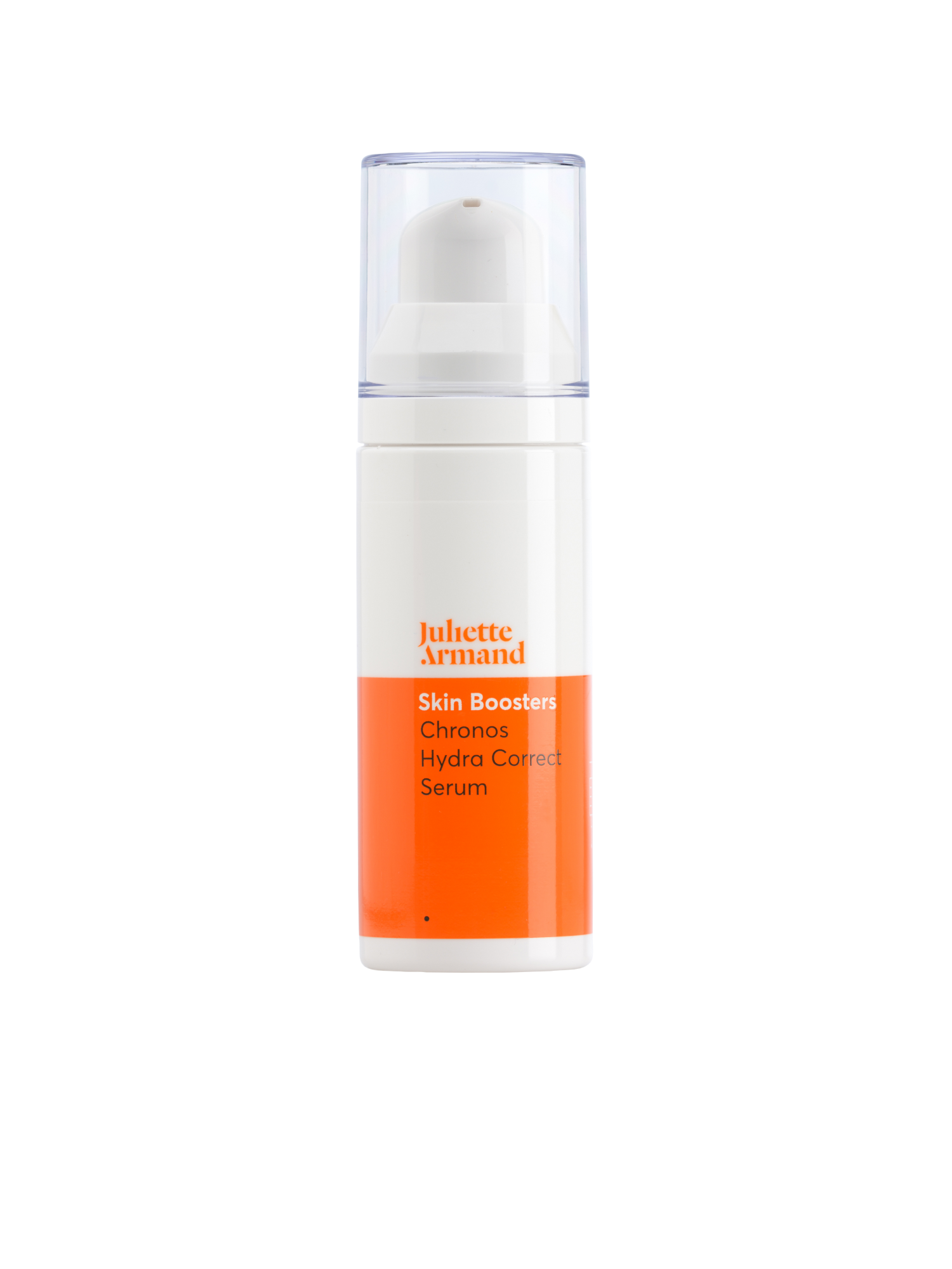 Skincare serum bottle with orange label
