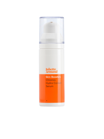 Skincare serum bottle with orange label