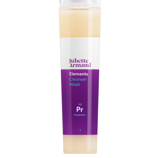 Skincare bottle with purple label