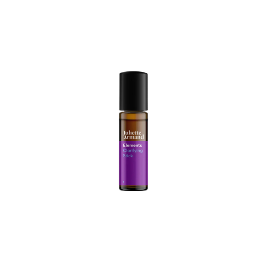 Bottle with purple label that says CLARIFYING STICK
