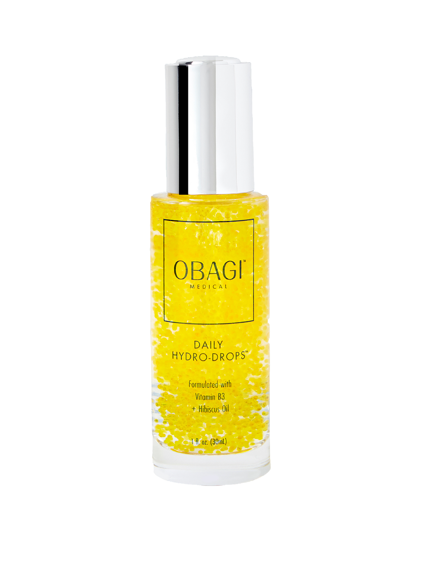 Obagi skincare bottle with yellow label