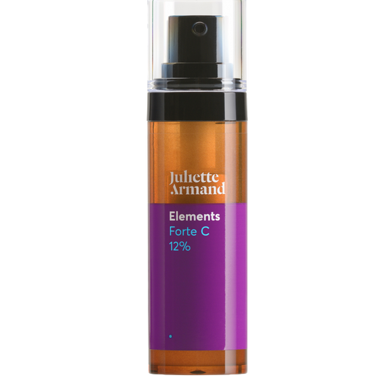 Skincare serum bottle with purple label