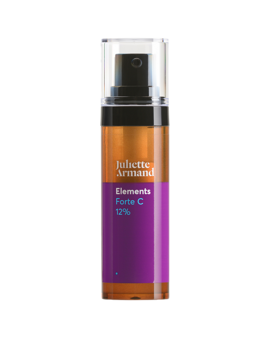 Skincare serum bottle with purple label