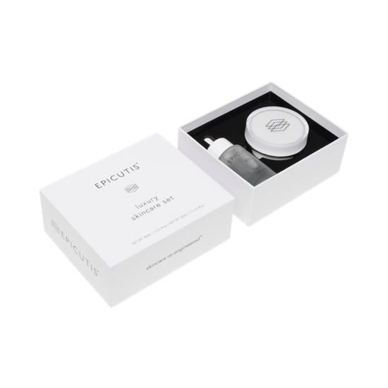 White skincare product in an open box with 'Epicutis' branding 