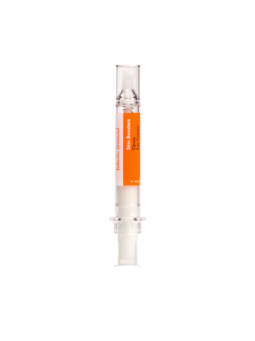 Skincare serum bottle with orange label