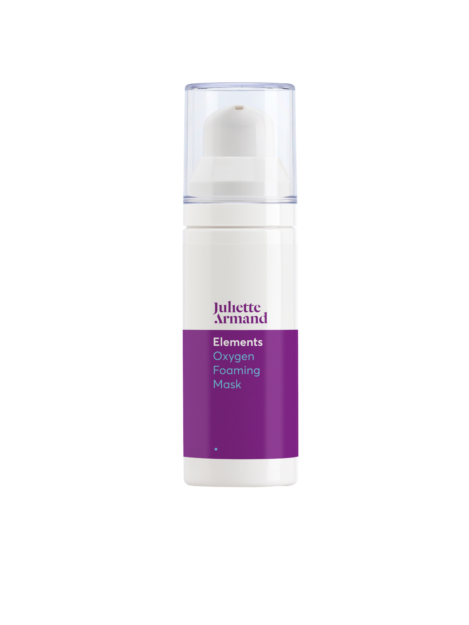 Skincare product bottle with purple label