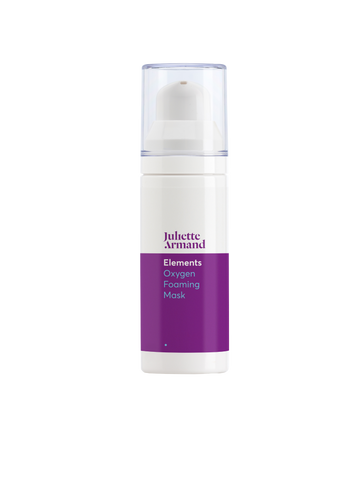 Skincare product bottle with purple label