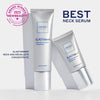Obagi ELASTIderm neck serum with award badge on a white background