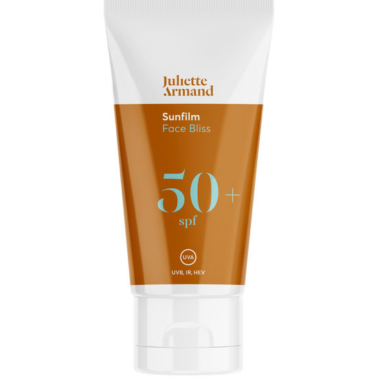 Sunscreen tube labeled 'Juliette Armand' with SPF 50