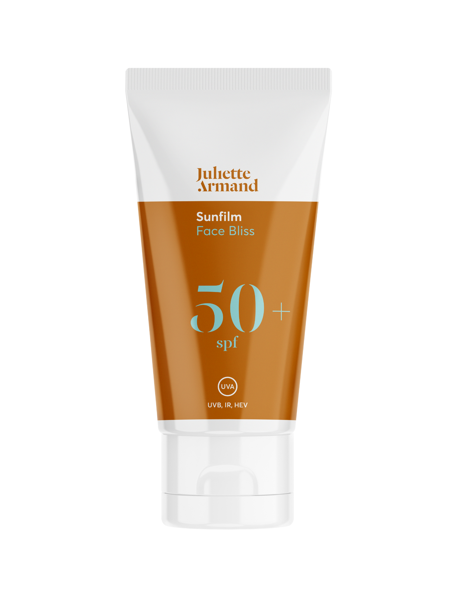 Sunscreen tube labeled 'Juliette Armand' with SPF 50