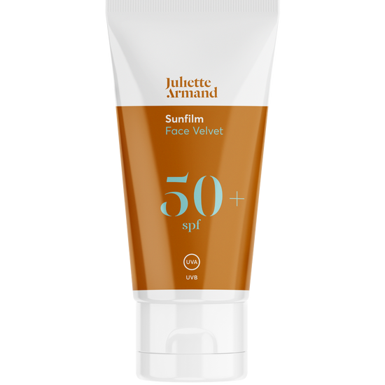 Sunscreen tube labeled 'Juliette Armand' with SPF 50